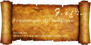 Freiberger Üdvöske névjegykártya